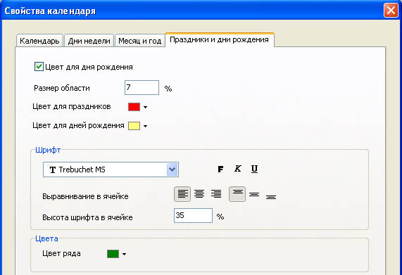свойства праздников